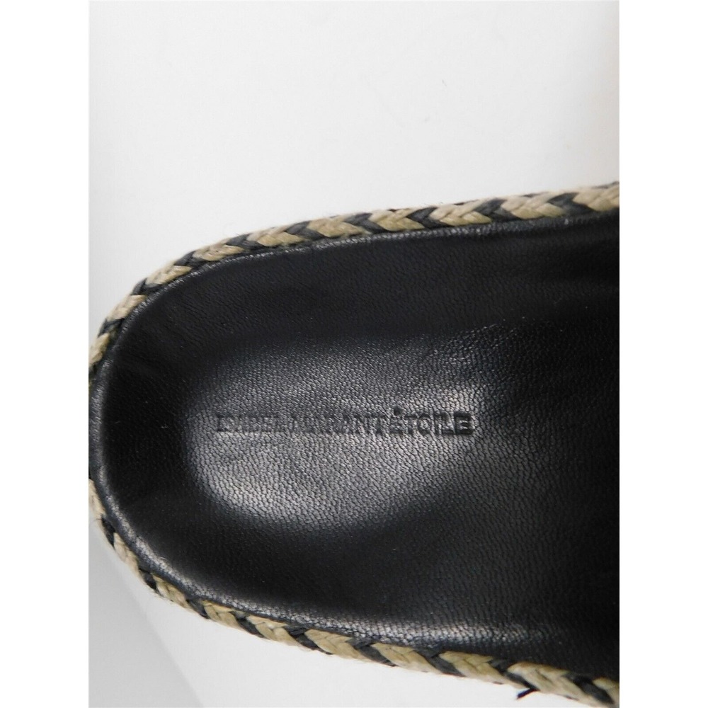 Isabel Marant‎ Black Beige Rafia Slide Sandals sz 36 - Picture 5 of 6